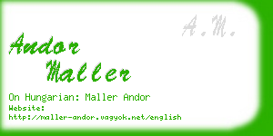 andor maller business card